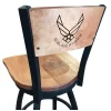 Holland Bar Stool Co. 25" Blk Wrinkle U.S. Air Force Swivel Bar Stool, Laser Engraved Back -Kitchen & Dining Furniture Sales Store Holland20Bar20Stool20Co L038AirForBWMM