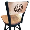 Holland Bar Stool Co. 25" Blk Wrinkle Bemidji State Swivel Bar Stool, Laser Engraved Back -Kitchen & Dining Furniture Sales Store Holland20Bar20Stool20Co L038BmijStBWMM