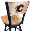 Holland Bar Stool Co. 30" Blk Wrinkle Calgary Flames Swivel Bar Stool, Laser Engraved Back -Kitchen & Dining Furniture Sales Store Holland20Bar20Stool20Co L038CalFlaBWMM
