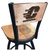 Holland Bar Stool Co. 25" Blk Wrinkle Central Michigan Swivel Bar Stool, Laser Engraved Back -Kitchen & Dining Furniture Sales Store Holland20Bar20Stool20Co L038CenMicBWMM