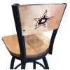 Holland Bar Stool Co. 25" Blk Wrinkle Dallas Stars Swivel Bar Stool, Laser Engraved Back -Kitchen & Dining Furniture Sales Store Holland20Bar20Stool20Co L038DalStaBWMM