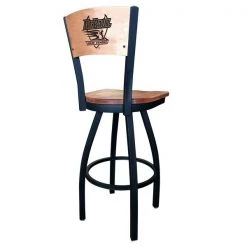 Holland Bar Stool Co. 25" Blk Wrinkle DePaul Swivel Bar Stool, Laser Engraved Back -Kitchen & Dining Furniture Sales Store Holland20Bar20Stool20Co L038DePaulBWMM 2
