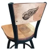 Holland Bar Stool Co. 30" Blk Wrinkle Detroit Red Wings Swivel Bar Stool, Laser Engraved Back -Kitchen & Dining Furniture Sales Store Holland20Bar20Stool20Co L038DetRedBWMM