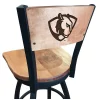 Holland Bar Stool Co. 30" Blk Wrinkle Eastern Illinois Swivel Bar Stool, Laser Engraved Back -Kitchen & Dining Furniture Sales Store Holland20Bar20Stool20Co L038EastILBWMM 1
