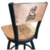 Holland Bar Stool Co. 25" Blk Wrinkle Grand Valley State Swivel Bar Stool, Engraved Back