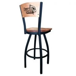 Holland Bar Stool Co. 30" Blk Wrinkle Illinois State Swivel Bar Stool, Laser Engraved Back -Kitchen & Dining Furniture Sales Store Holland20Bar20Stool20Co L038IllStUBWMM 2