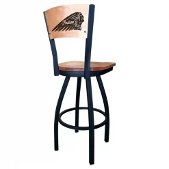 Holland Bar Stool Co. 30" Blk Wrinkle Indian Motorcycle Swivel Bar Stool, Laser Engraved Back -Kitchen & Dining Furniture Sales Store Holland20Bar20Stool20Co L038Indn HDBWMM 2 1