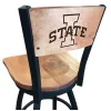 Holland Bar Stool Co. 25" Blk Wrinkle Iowa State Swivel Bar Stool, Laser Engraved Back -Kitchen & Dining Furniture Sales Store Holland20Bar20Stool20Co L038IowaStBWMM 3