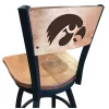 Holland Bar Stool Co. 30" Blk Wrinkle Iowa Swivel Bar Stool, Laser Engraved Back -Kitchen & Dining Furniture Sales Store Holland20Bar20Stool20Co L038IowaUnBWMM 1