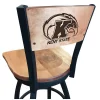 Holland Bar Stool Co. 25" Blk Wrinkle Kent State Swivel Bar Stool, Laser Engraved Back
