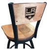Holland Bar Stool Co. 25" Blk Wrinkle Los Angeles Kings Swivel Bar Stool, Laser Engraved Back -Kitchen & Dining Furniture Sales Store Holland20Bar20Stool20Co L038LAKingBWMM 1
