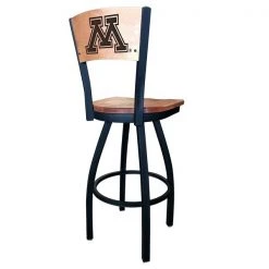 Holland Bar Stool Co. 30" Blk Wrinkle Minnesota Swivel Bar Stool, Laser Engraved Back -Kitchen & Dining Furniture Sales Store Holland20Bar20Stool20Co L038MinnUnBWMM 2