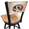 Holland Bar Stool Co. 25" Blk Wrinkle Missouri Swivel Bar Stool, Laser Engraved Back -Kitchen & Dining Furniture Sales Store Holland20Bar20Stool20Co L038MizzouBWMM