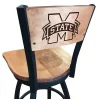 Holland Bar Stool Co. 25" Blk Wrinkle Mississippi State Swivel Bar Stool, Laser Engraved Back -Kitchen & Dining Furniture Sales Store Holland20Bar20Stool20Co L038MssStUBWMM