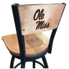 Holland Bar Stool Co. 25" Blk Wrinkle Ole' Miss Swivel Bar Stool, Laser Engraved Back -Kitchen & Dining Furniture Sales Store Holland20Bar20Stool20Co L038MssppUBWMM