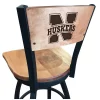 Holland Bar Stool Co. 30" Blk Wrinkle Nebraska Swivel Bar Stool, Laser Engraved Back -Kitchen & Dining Furniture Sales Store Holland20Bar20Stool20Co L038NebrUnBWMM 1