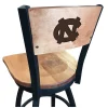 Holland Bar Stool Co. 25" Blk Wrinkle North Carolina Swivel Bar Stool, Laser Engraved Back
