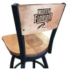 Holland Bar Stool Co. 25" Blk Wrinkle North Florida Swivel Bar Stool, Laser Engraved Back
