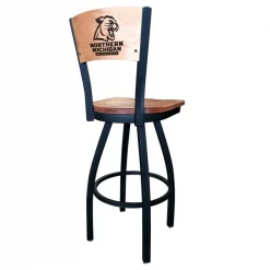 Holland Bar Stool Co. 25" Blk Wrinkle Northern Michigan Swivel Bar Stool, Laser Engraved Back -Kitchen & Dining Furniture Sales Store Holland20Bar20Stool20Co L038NorMicBWMM 2