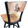 Holland Bar Stool Co. 30" Blk Wrinkle Ottawa Senators Swivel Bar Stool, Laser Engraved Back