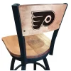 Holland Bar Stool Co. 30" Blk Wrinkle Philadelphia Flyers Swivel Bar Stool, Engraved Back -Kitchen & Dining Furniture Sales Store Holland20Bar20Stool20Co L038PhiFlyBWMM