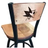 Holland Bar Stool Co. 25" Blk Wrinkle San Jose Sharks Swivel Bar Stool, Laser Engraved Back -Kitchen & Dining Furniture Sales Store Holland20Bar20Stool20Co L038SJSharBWMM 1