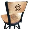 Holland Bar Stool Co 25" Black Wrinkle Seattle Kraken Swivel Bar Stool, Laser Engraved Back -Kitchen & Dining Furniture Sales Store Holland20Bar20Stool20Co L038SeaKrkBWMM