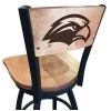 Holland Bar Stool Co. 25" Blk Wrinkle Southern Miss Swivel Bar Stool, Laser Engraved Back