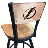 Holland Bar Stool Co. 30" Blk Wrinkle Tampa Bay Lightning Swivel Bar Stool, Engraved Back -Kitchen & Dining Furniture Sales Store Holland20Bar20Stool20Co L038TBLghtBWMM