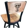 Holland Bar Stool Co. 30" Blk Wrinkle Texas Tech Swivel Bar Stool, Laser Engraved Back