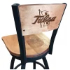 Holland Bar Stool Co. 25" Blk Wrinkle Tulsa Swivel Bar Stool, Laser Engraved Back -Kitchen & Dining Furniture Sales Store Holland20Bar20Stool20Co L038TulsaUBWMM