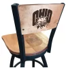 Holland Bar Stool Co. 25" Blk Wrinkle Ohio University Swivel Bar Stool, Laser Engraved Back -Kitchen & Dining Furniture Sales Store Holland20Bar20Stool20Co L038UnivOHBWMM 1
