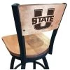 Holland Bar Stool Co. 25" Blk Wrinkle Utah State Swivel Bar Stool, Laser Engraved Back -Kitchen & Dining Furniture Sales Store Holland20Bar20Stool20Co L038UtahStBWMM 1