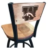 Holland Bar Stool Co. 25" Blk Wrinkle Western Michigan Swivel Bar Stool, Laser Engraved Back -Kitchen & Dining Furniture Sales Store Holland20Bar20Stool20Co L038WestMiBWMM 1