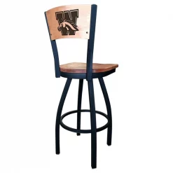 Holland Bar Stool Co. 30" Blk Wrinkle Western Michigan Swivel Bar Stool, Laser Engraved Back -Kitchen & Dining Furniture Sales Store Holland20Bar20Stool20Co L038WestMiBWMM 2