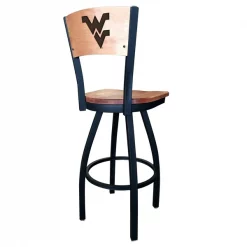 Holland Bar Stool Co. 30" Blk Wrinkle West Virginia Swivel Bar Stool, Laser Engraved Back -Kitchen & Dining Furniture Sales Store Holland20Bar20Stool20Co L038WestVaBWMM 2 1