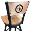 Holland Bar Stool Co. 25" Blk Wrinkle Winnipeg Jets Swivel Bar Stool, Laser Engraved Back -Kitchen & Dining Furniture Sales Store Holland20Bar20Stool20Co L038WinJetBWMM