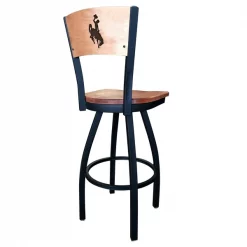 Holland Bar Stool Co. 25" Blk Wrinkle Wyoming Swivel Bar Stool, Laser Engraved Back -Kitchen & Dining Furniture Sales Store Holland20Bar20Stool20Co L038WymngBWMM 2 2
