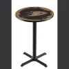 Holland Bar Stool Co. 42" Blk Wrinkle Anaheim Ducks Pub Table, 36" dia. Top