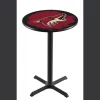 Holland Bar Stool Co. 36" Blk Wrinkle Arizona Coyotes Pub Table, 36" dia. Top