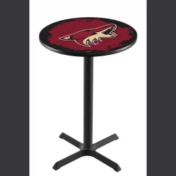 Holland Bar Stool Co. 36" Blk Wrinkle Arizona Coyotes Pub Table, 36" dia. Top