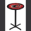 Holland Bar Stool Co. 36" Blk Wrinkle Calgary Flames Pub Table, 36" dia. Top -Kitchen & Dining Furniture Sales Store Holland20Bar20Stool20Co L211CalFla