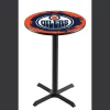 Holland Bar Stool Co. 36" Blk Wrinkle Edmonton Oilers Pub Table