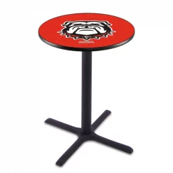 Holland Bar Stool Co. 36" Blk Wrinkle Georgia "Bulldog" Pub Table, 36" dia. Top