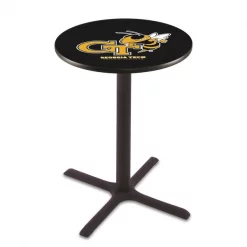 Holland Bar Stool Co. 36" Blk Wrinkle Georgia Tech Pub Table