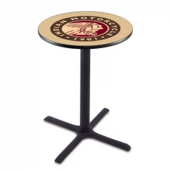 Holland Bar Stool Co. 36" Blk Wrinkle Indian Motorcycle Pub Table, 36" dia. Top