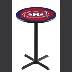 Holland Bar Stool Co. 36" Blk Wrinkle Montreal Canadiens Pub Table