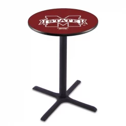 Holland Bar Stool Co. 36" Blk Wrinkle Mississippi State Pub Table