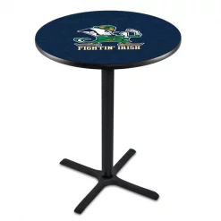 Holland Bar Stool Co. 36" Blk Wrinkle Notre Dame Leprechaun Pub Table, 36" dia. Top