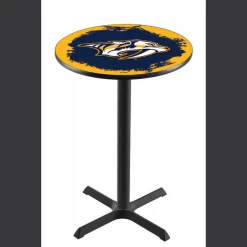Holland Bar Stool Co. 36" Blk Wrinkle Nashville Predators Pub Table